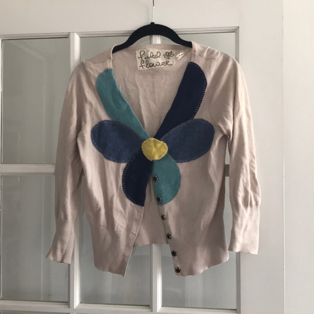 Anthropologie flower power sweater